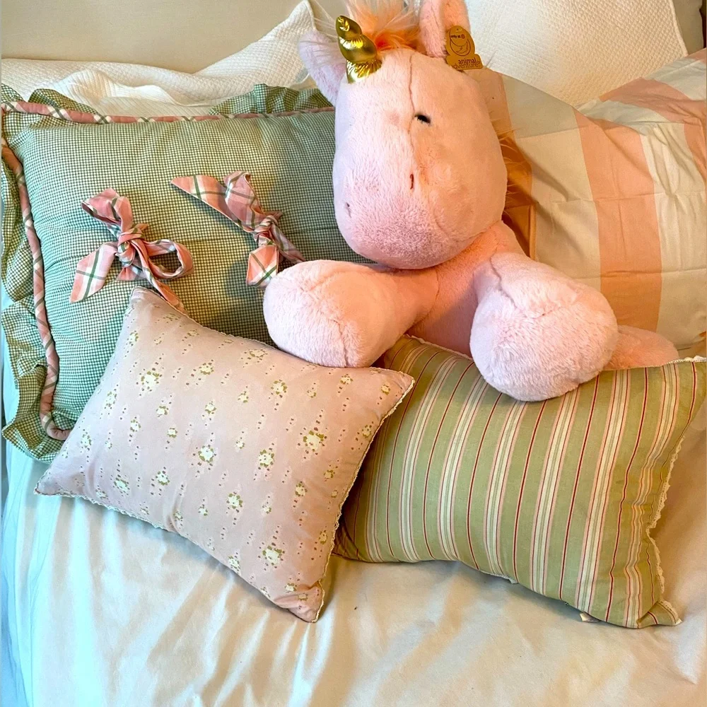 Set of 2 Boutique Feather filled pillows for Nursery or Child’s room 12x16